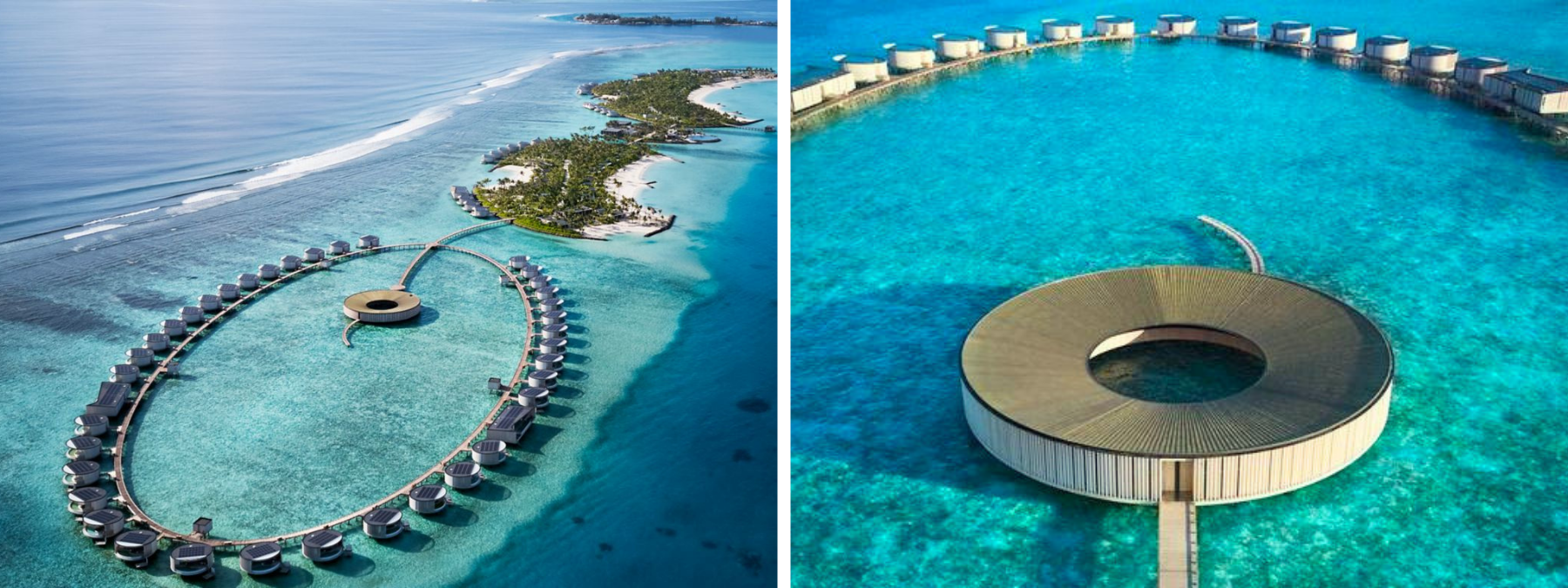 The Ritz-Carlton Maldives Fari Islands圓形水上別墅與北馬列潟湖景觀